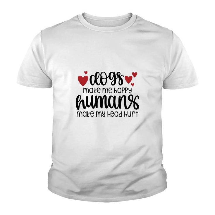 Cats Make Me Happy Humans Make My Head Hurt Heart Youth T-shirt