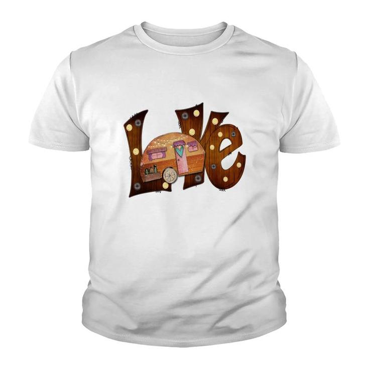 Colorful Love Camping Adventure Camp Life Custom Youth T-shirt