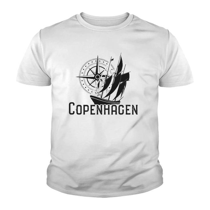 Copenhagen Nautical Sailboat Denmark Patriotic Youth T-shirt