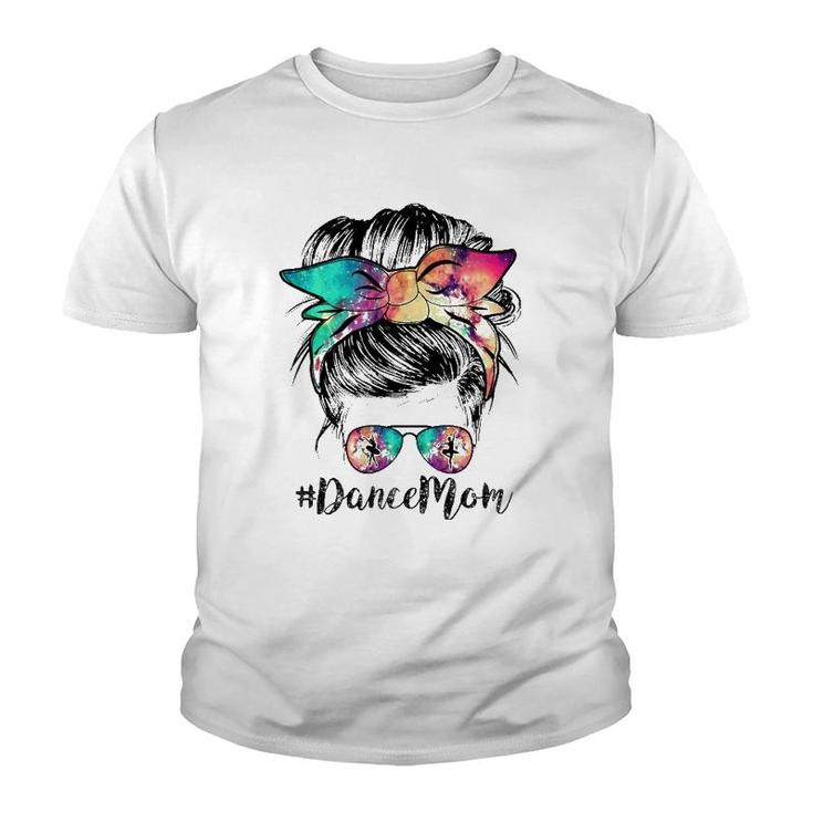 Dance Mom  Dancing Mommy Messy Bun Mom Mama Mothers Day Youth T-shirt