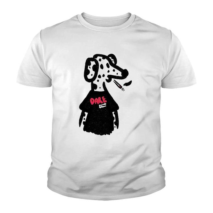 Dare Dog Bad Dogs Club Smoking Dalmatian Dog Youth T-shirt