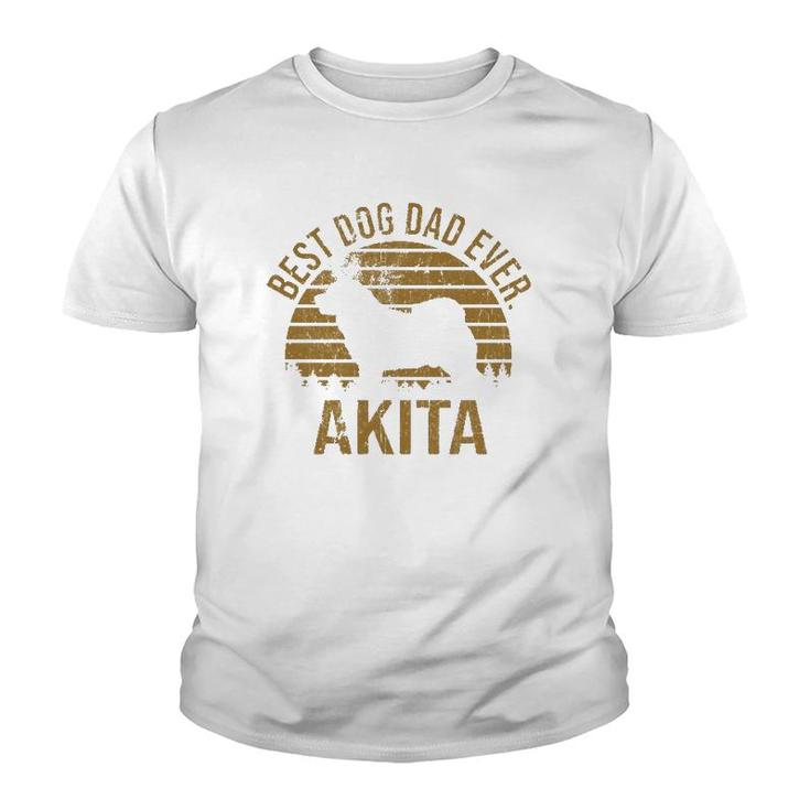Dogs 365 Best Dog Dad Ever Akita Dog Owner Gift For Men  Youth T-shirt