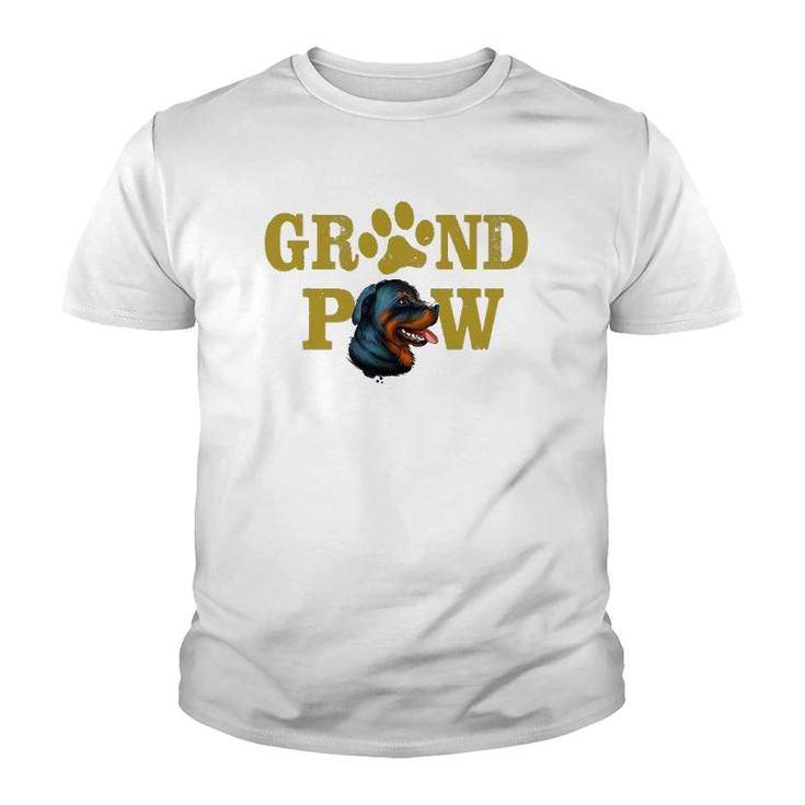 Dogs 365 Rottweiler Grand Paw Grandpaw Grandpa Dog Lover Youth T-shirt