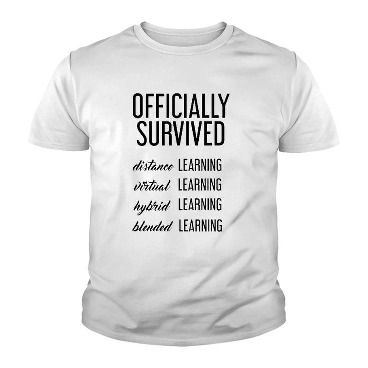 End Of School Teacher Student Officially Survived Distance Learning Youth T-shirt