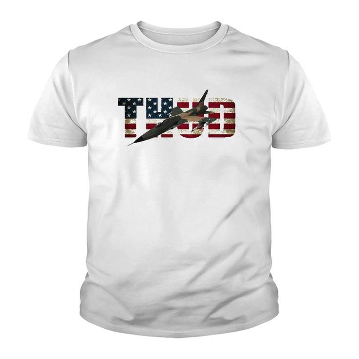 F-105 Thunderchief Thud Usa Flag Youth T-shirt