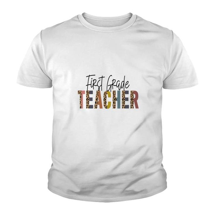 First Grade Teacher Black Graphic First Grade Youth T-shirt
