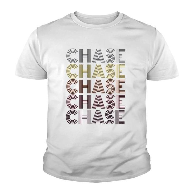First Name Chase Retro Pattern Vintage Style Youth T-shirt
