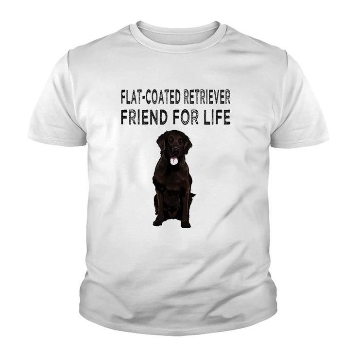 Flat Coated Retriever Friend For Life Dog Lover Friendship Youth T-shirt