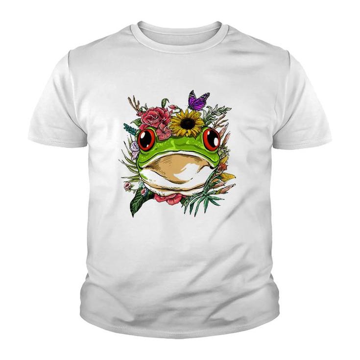 Floral Frog Spring Nature Frog Lovers For Women & Men Youth T-shirt