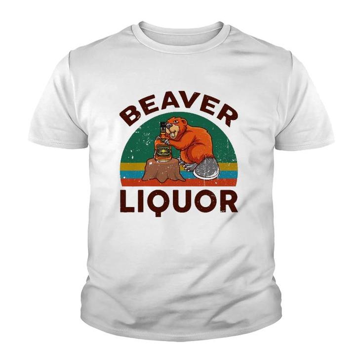 Funny Beaver Liquor For Liqueur Beer Drinking Lover Youth T-shirt