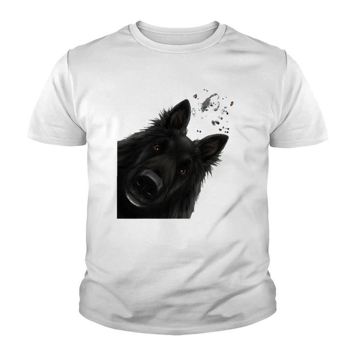 Funny Curious Belgian Shepherd Dog Groenendael Youth T-shirt
