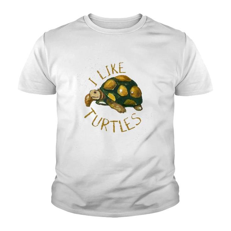 Funny Turtle Lover Gift Vintage I Like Turtles Youth T-shirt