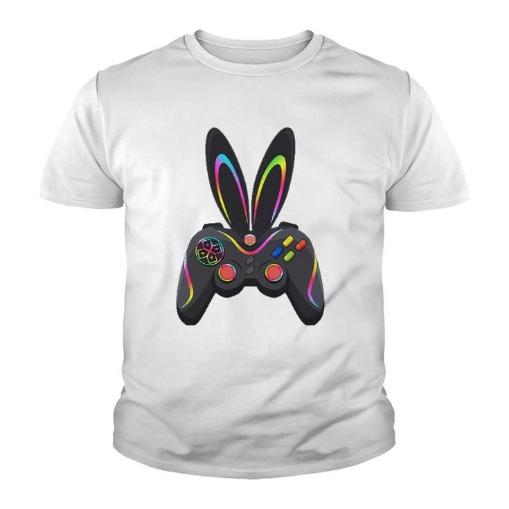 Gaming Controller With Bunny Ears Funny Easter Video Game Youth T-shirt