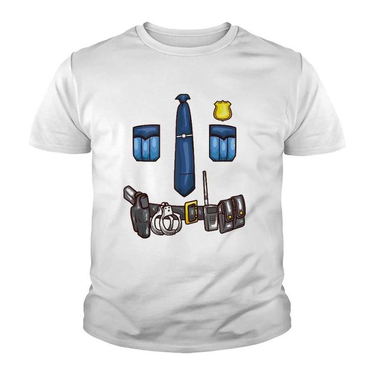 Halloween Police Officer Law Enforcement Costume Funny Humor Youth T-shirt