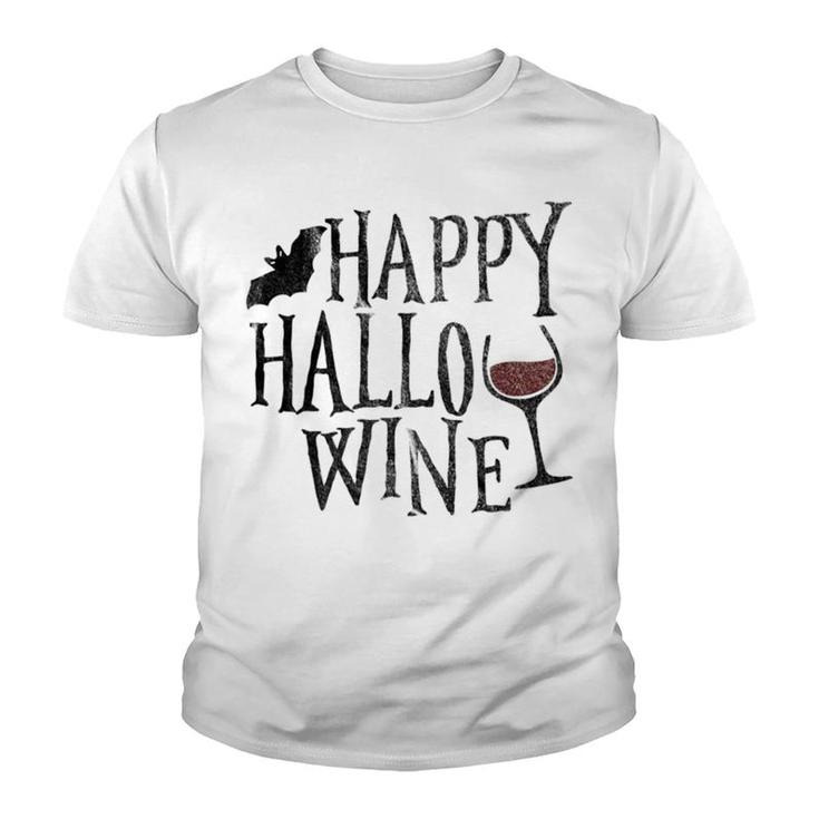 Happy Hallowine  Wine Halloween Tee Youth T-shirt