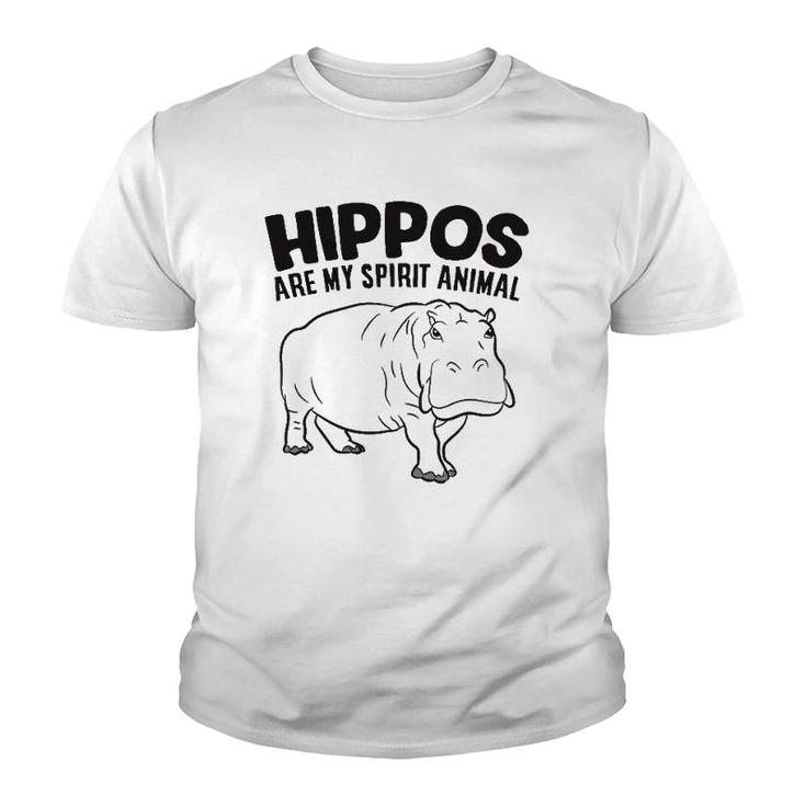 Hippos Are My Spirit Animal Funny Hippopotamus  Youth T-shirt