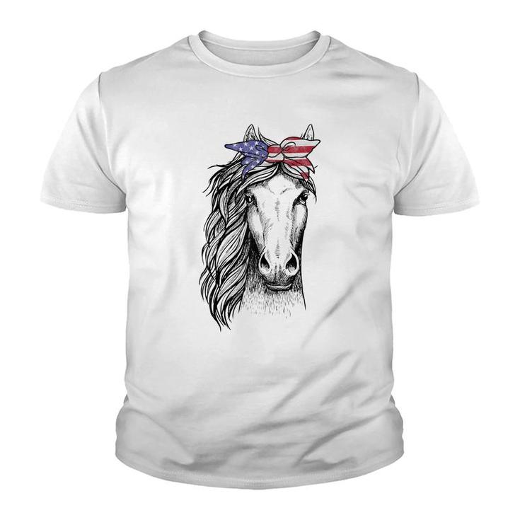 Horse Lovers Clothes With Bandana Apparel Women Kids Girls  Youth T-shirt