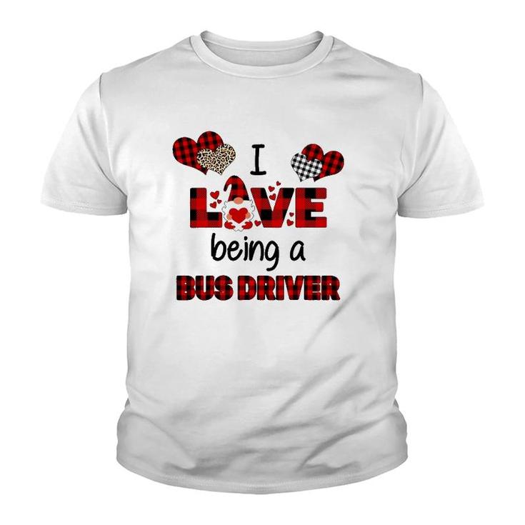I Love Being A School Bus Driver Valentines Day Youth T-shirt