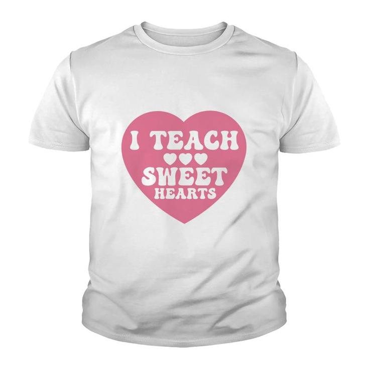 I Teacher Sweet Hearts Pink Great Graphic Youth T-shirt
