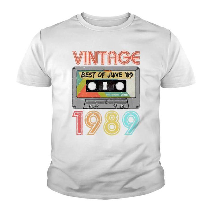 June 1989 30Th Birthday  Mens Womens Vintage 1989 Youth T-shirt