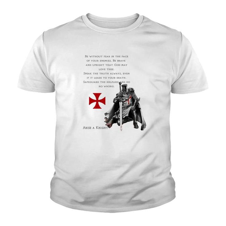 Knights Templar Warrior For Jesus And God Bible For Faith Premium Youth T-shirt