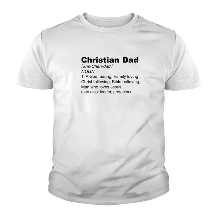 Mens Christian Dad Definition Fathers Day Gift For Men God Jesus Premium Youth T-shirt