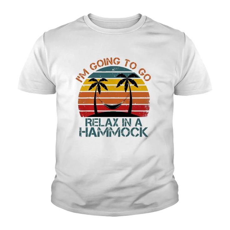 Mens Funny Sunset Hammock Quote Summer Beach Party Cool Hammock Youth T-shirt