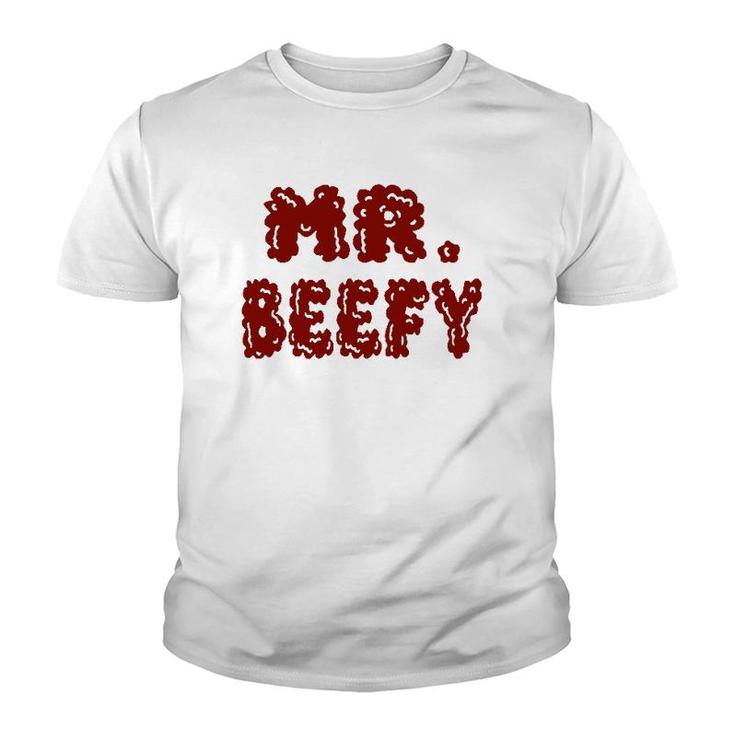 Mens Mr Beefy- Funny Graphic Art Youth T-shirt
