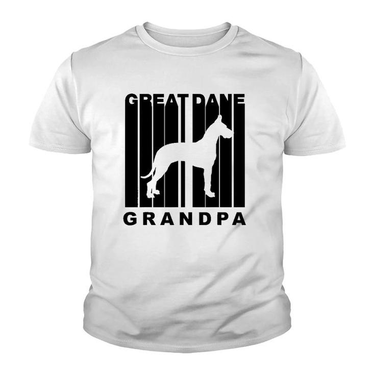 Mens Retro Style Great Dane Grandpa Dog Grandparent Youth T-shirt