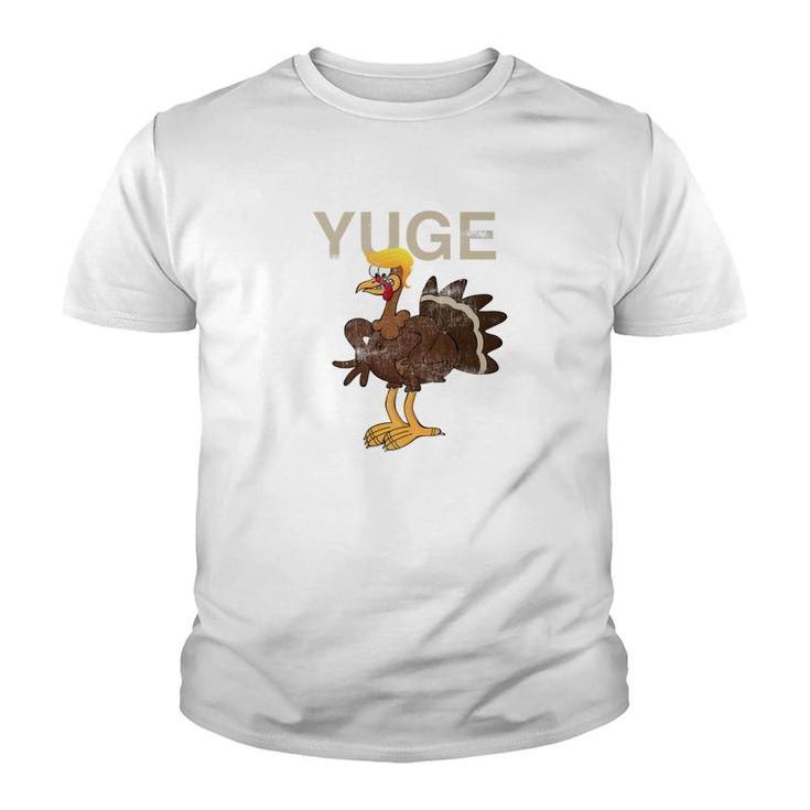 Mens Yuge Trump Turkey Thanksgiving Holiday Youth T-shirt