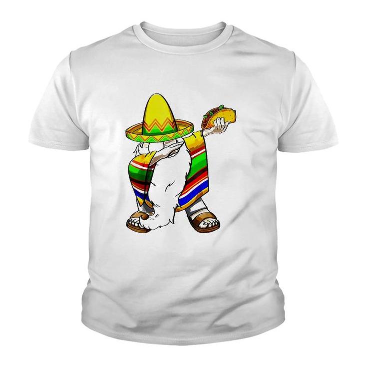 Mexican Dabbing Gnome Cinco De Mayo Poncho Sombrero Taco Youth T-shirt