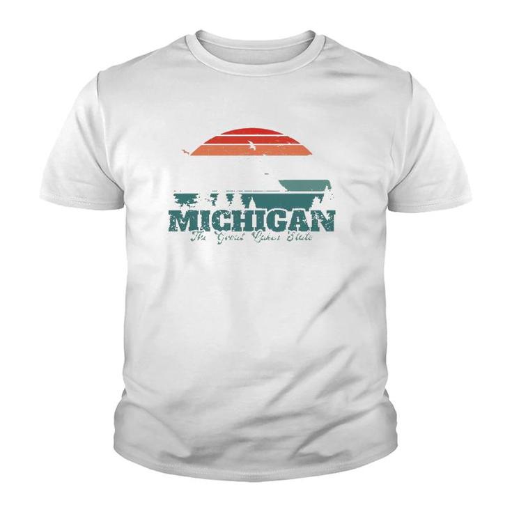 Michigan The Great Lakes State Proud Michigander Youth T-shirt