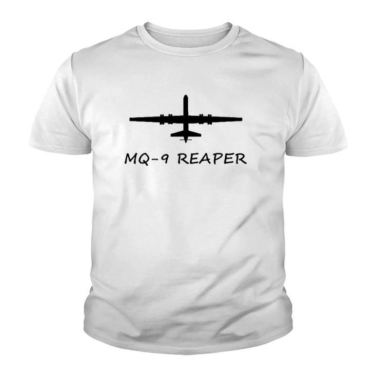 Mq-9 Reaper Drone Aircraft American Flag Demon  Youth T-shirt