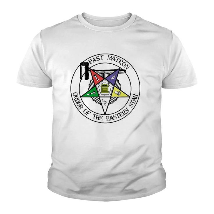 Past Matron Gavel Symbol Masonic Order Of The Eastern Star Youth T-shirt