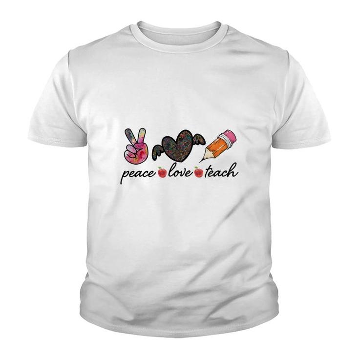 Peace Love Teach Heart Wings Great Graphic Youth T-shirt