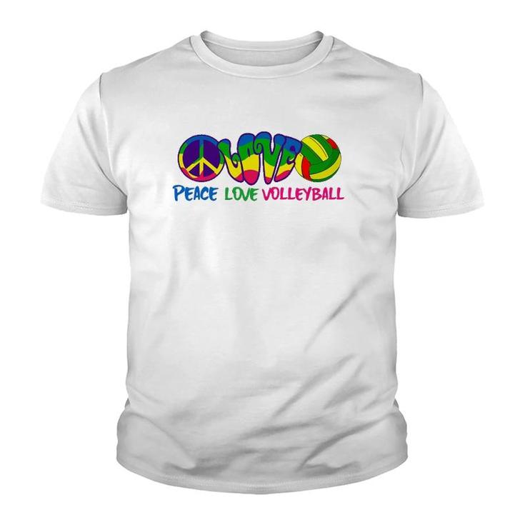 Peace Love Volleyball-Retro Stryle Volleyball Apparel Gifts Youth T-shirt