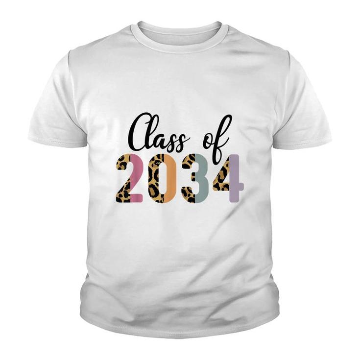 Pqje Leopard Class Of 2034 Kindergarten 2022 Back To School  Youth T-shirt