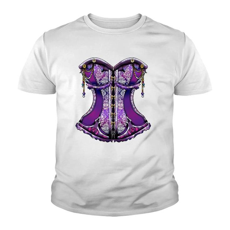 Purple Steampunk Corset Halloween Gift Youth T-shirt