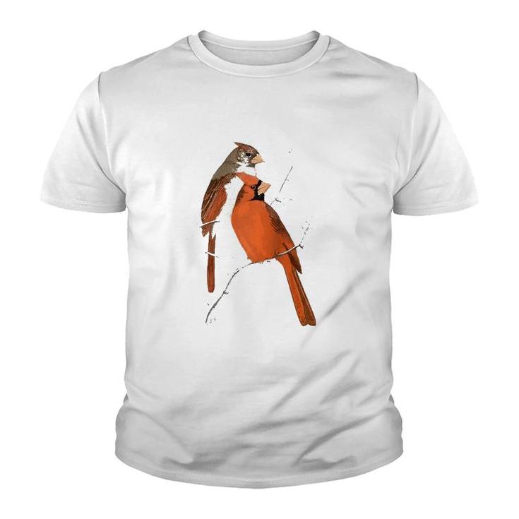 Red Cardinal Bird Male Female Raglan Baseball Tee Youth T-shirt