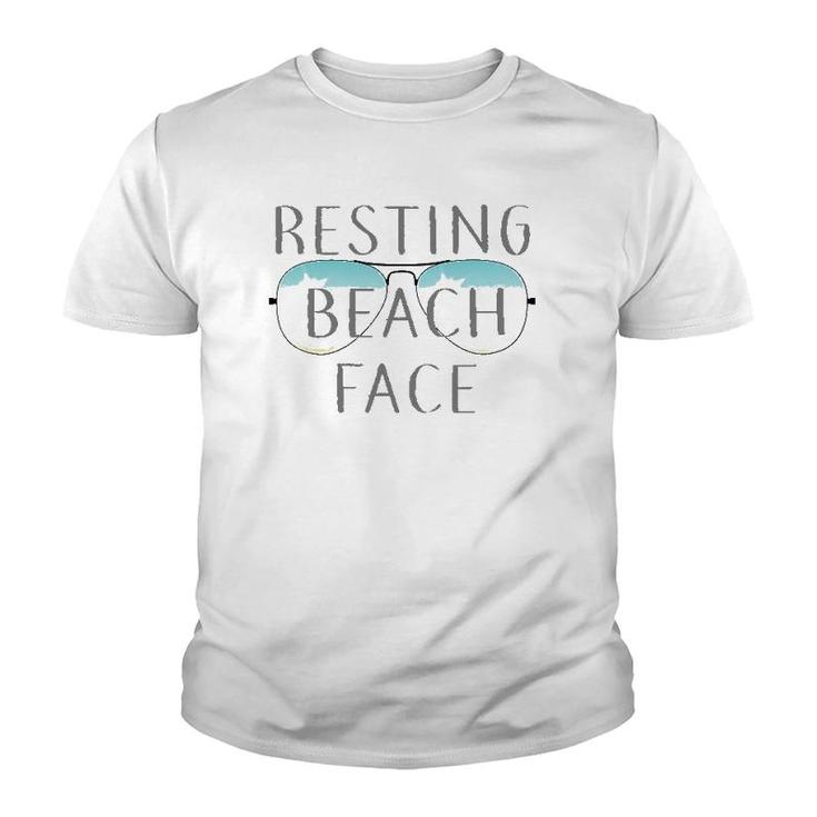 Resting Beach Face Summer Tee  With Sunglasses Youth T-shirt