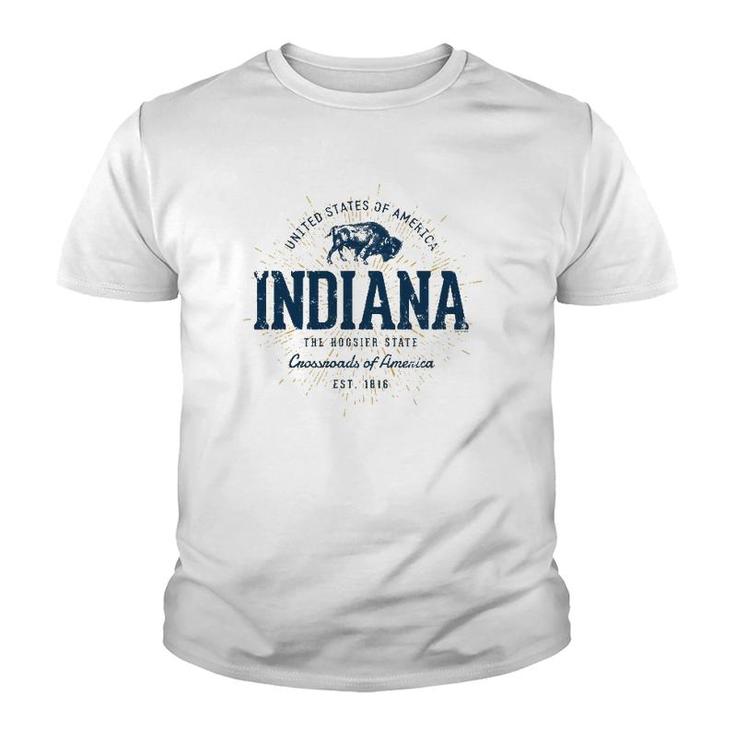 Retro Vintage State Of Indiana Youth T-shirt