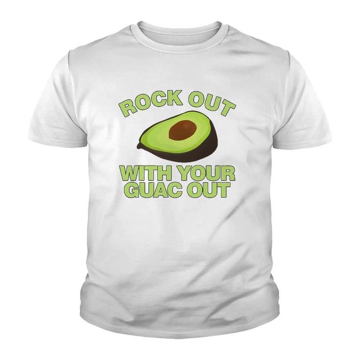 Rock Out With Your Guac Out Funny Avocado Youth T-shirt