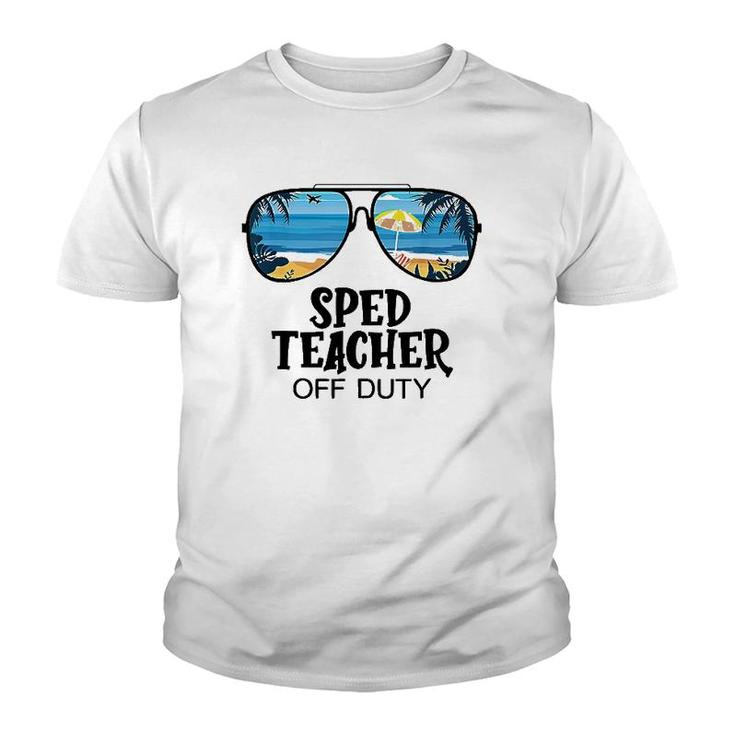 Sped Teacher Off Duty Sunglasses Beach Hello Summer Youth T-shirt