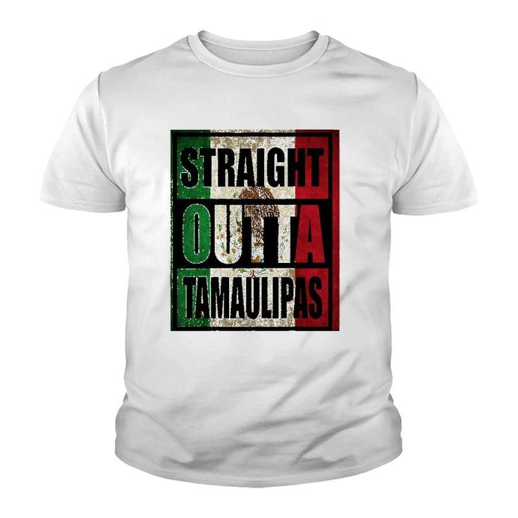 Straight Outta Tamaulipas Mexico Flag Gift Youth T-shirt