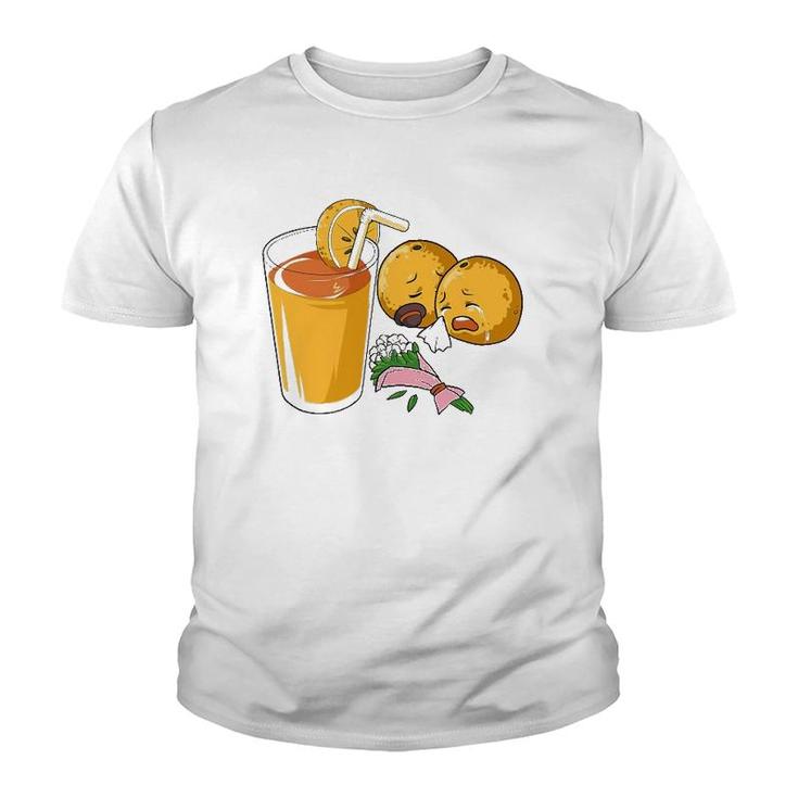 Summer Crying Orange Juice Funny Youth T-shirt
