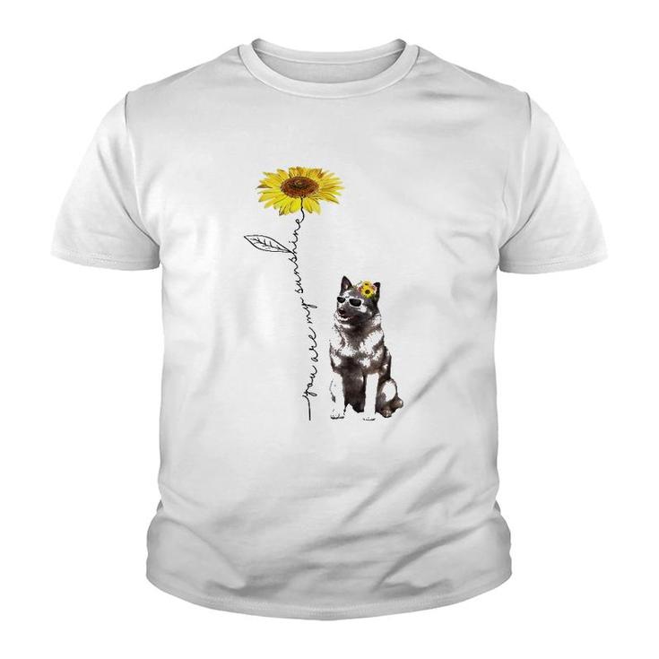 Sunflower And Norwegian Elkhound Youth T-shirt