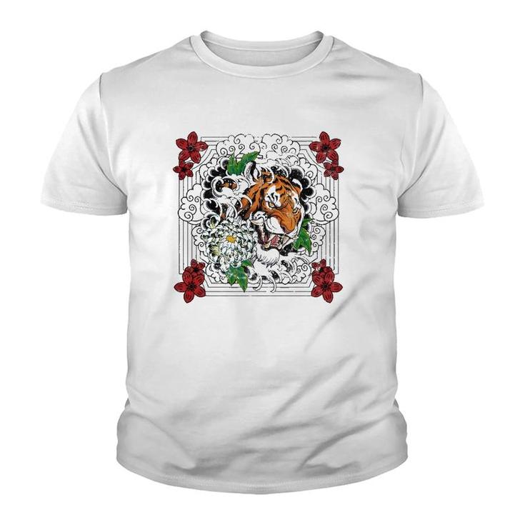 Tattoo Style Traditional Japanese Tiger Chinese Zodiac Youth T-shirt