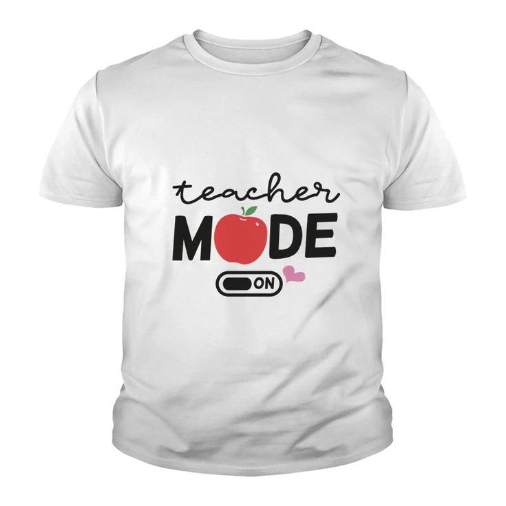 Teacher Mode On Apple Pink Heart Decor Youth T-shirt