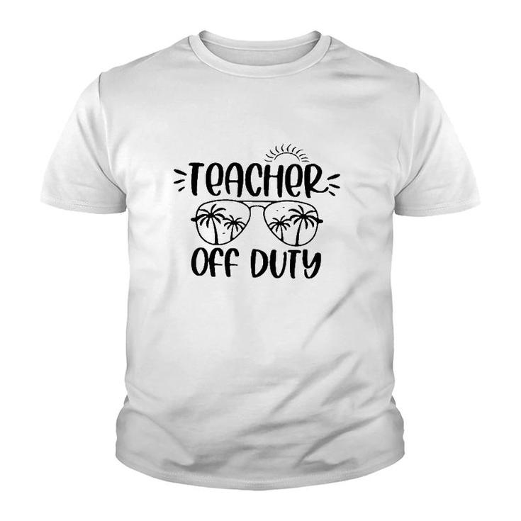 Teacher Off Duty Last Day Of School Summer Vacation Sunglasses & Palm Trees Youth T-shirt
