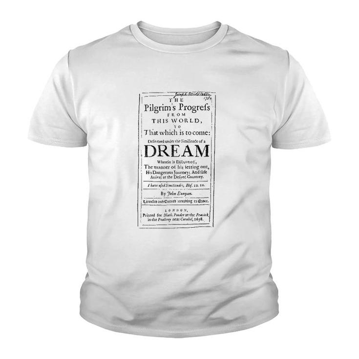 The Pilgrims Progress John Bunyan Title Page Youth T-shirt